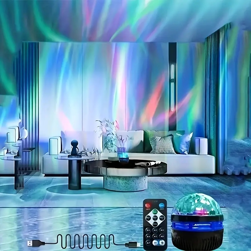 Đèn Led Galaxy Cực Quan, Decor Phòng Ngủ, Điều Khiển Từ Xa đèn Chiếu Sao, Đèn Galaxy Cực Quang Chiếu Sóng Nước theo nhạc