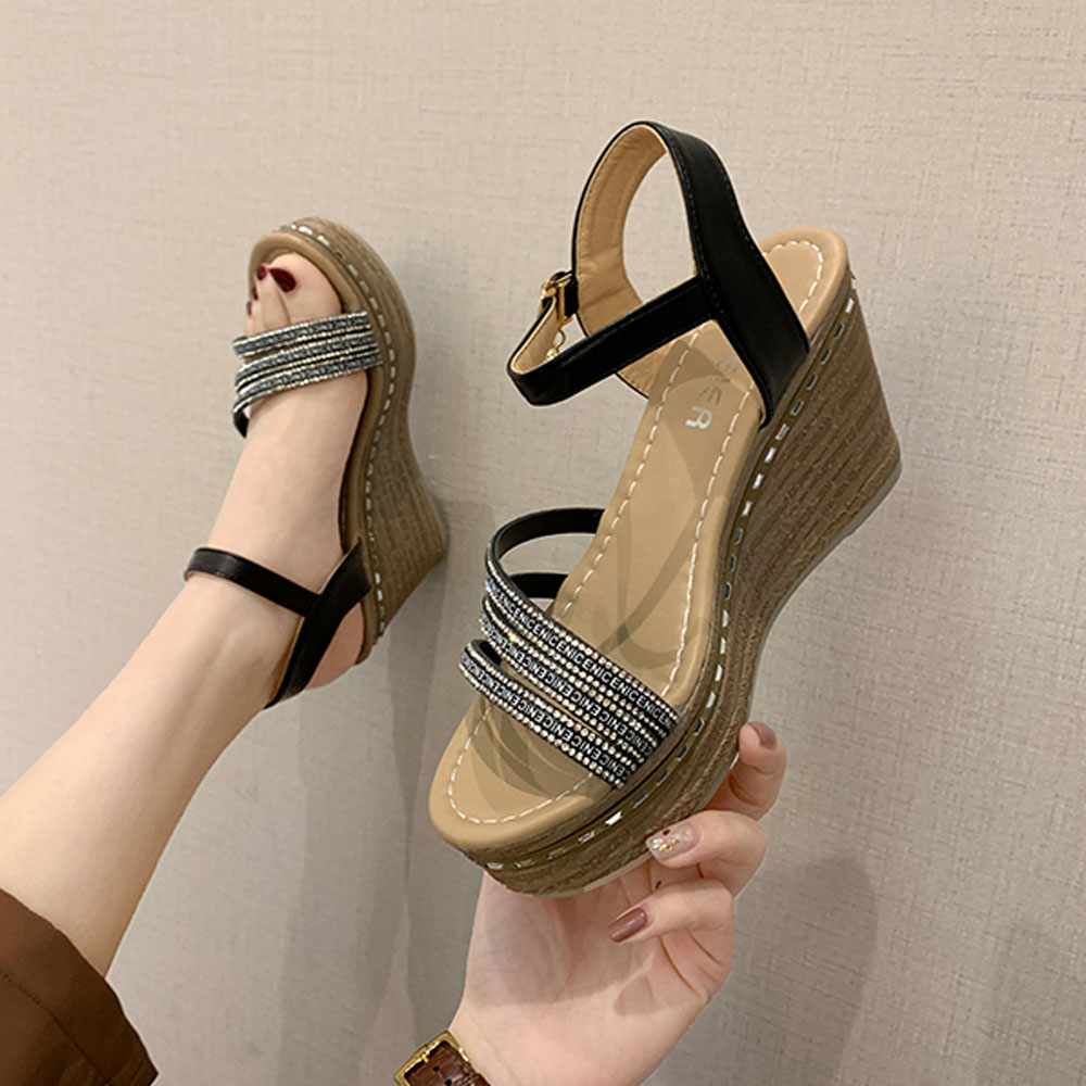 Giày Sandal ĐẾ XUỒNG 3 quai dây chữ đan chéo 9p Kèm  Mặt Nạ (Mã 2313)
