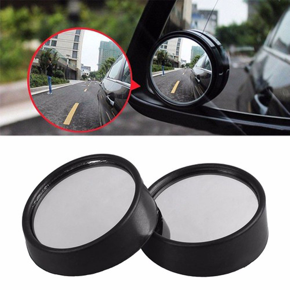 Bộ 2 Gương Phụ Tròn Nhỏ Gắn Gương Chiếu Hậu Cao Cấp ACP-012 Viền Đen