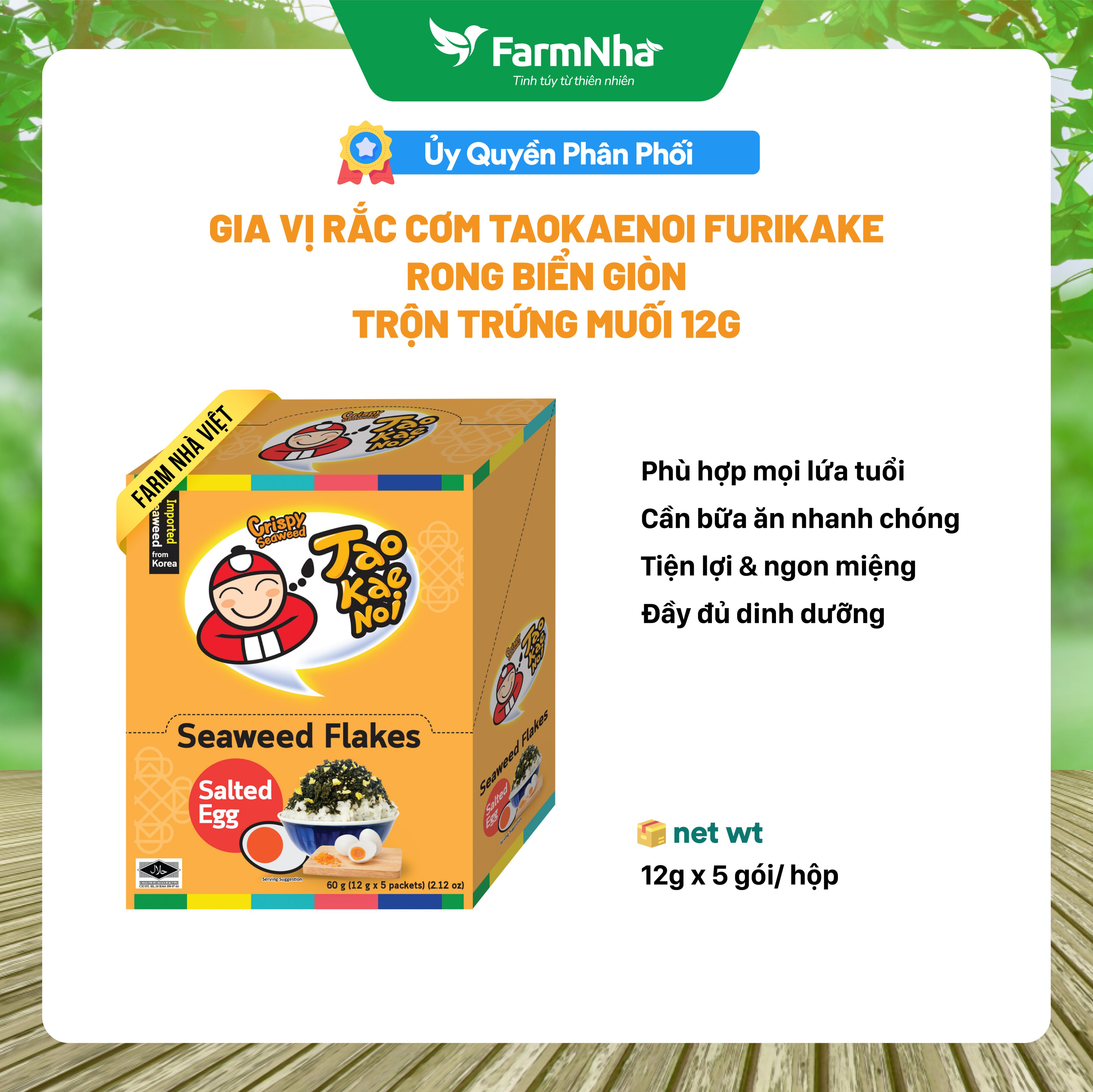 Gia Vị Rắc Cơm TKN FURIKAKE Rong Biển Truyền Thống Trộn Mè - Vị Trứng Muối