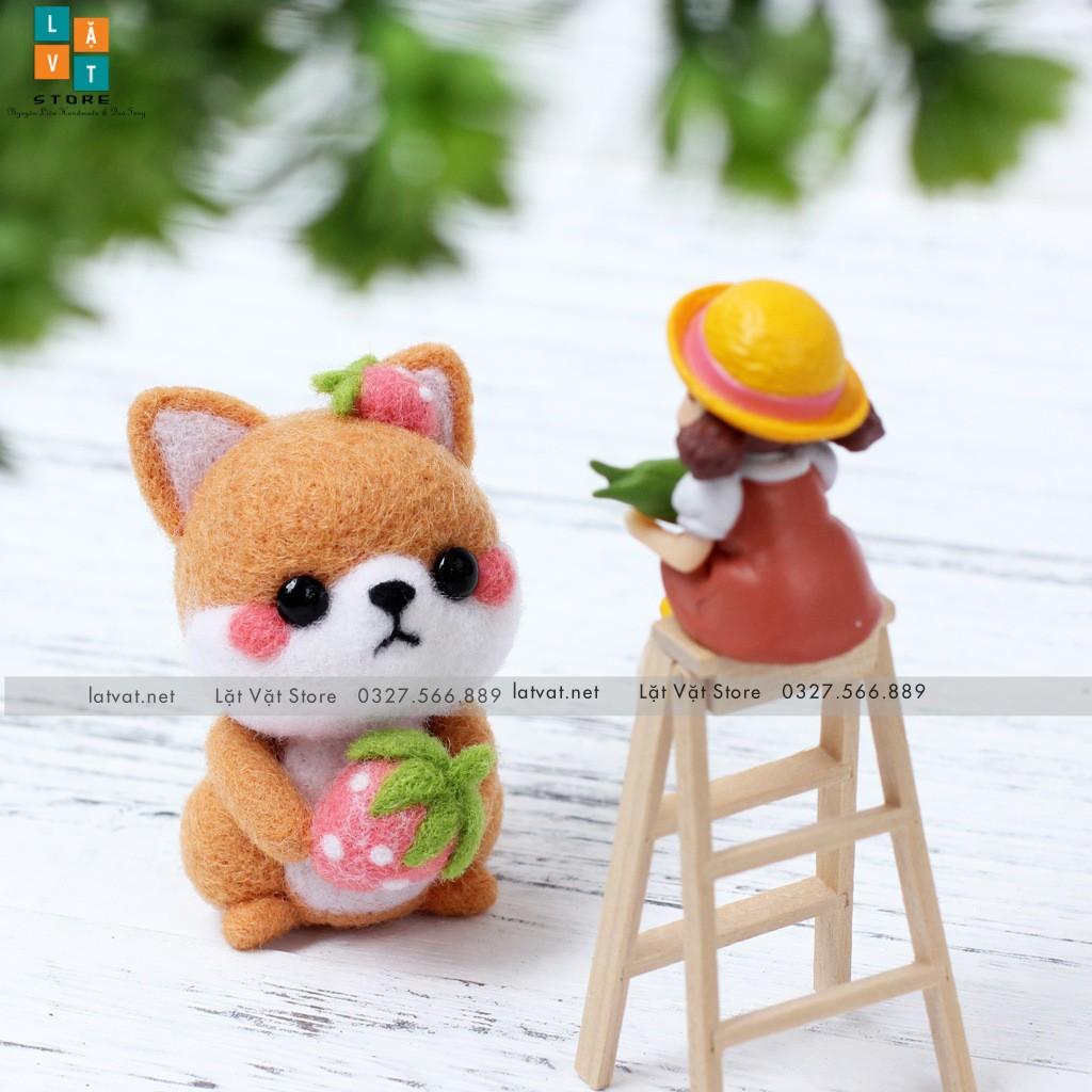 Len chọc có hướng dẫn 5 bé LỚP HỌC SHIBA - NEEDLE FELTING SHIBA CLASSES, món quà handmade ý nghĩa