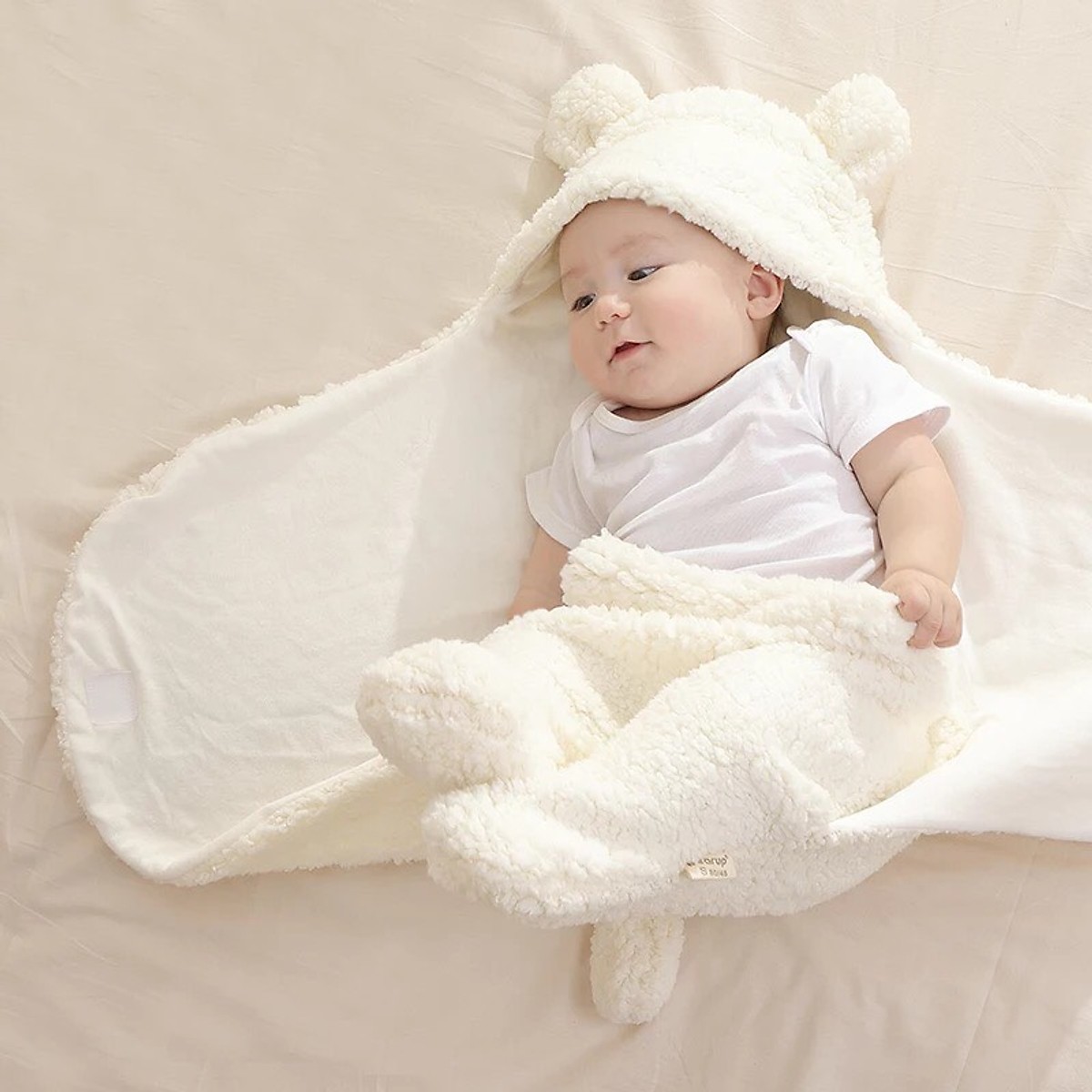 Chăn quần lông cừu ủ kén Baby Blanket hình thú cao cấp cho bé yêu (Giao màu)ngẫu nhiên