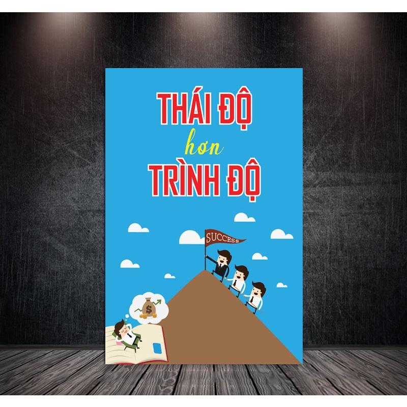 Tranh treo tường canvas 1 bức tạo động lực, tranh slogan trang trí văn phòng, tranh cổ động treo phòng làm việc, chữ 01