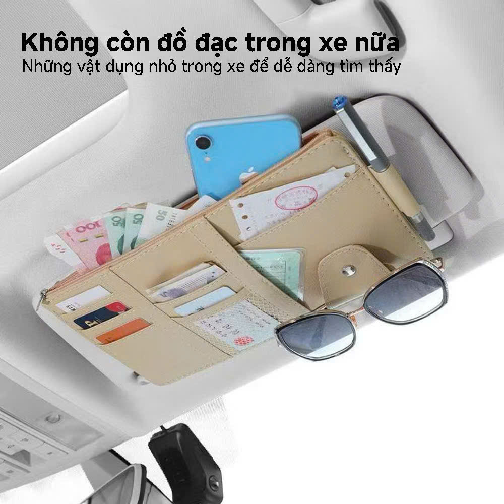 Bán Chạy! Túi Treo Che Nắng Ô Tô Đa Năng – Giữ Giấy Tờ, Kính Mắt Gọn Gàng, Sang Trọng Cao Cấp