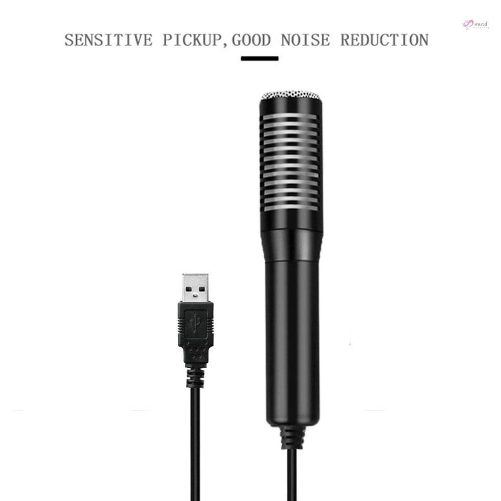 Micro thu âm mini có dây USB kèm giá đỡ ba chân chống sốc cho PC Laptop chơi game phát sóng trực tuyến