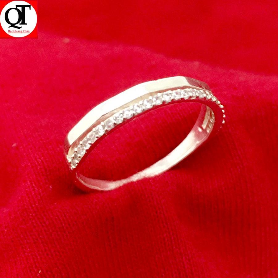 Nhẫn nữ thời trang gắn đá rico cao cấp chất liệu bạc ta trang sức Bạc Quang Thản – QTNU86