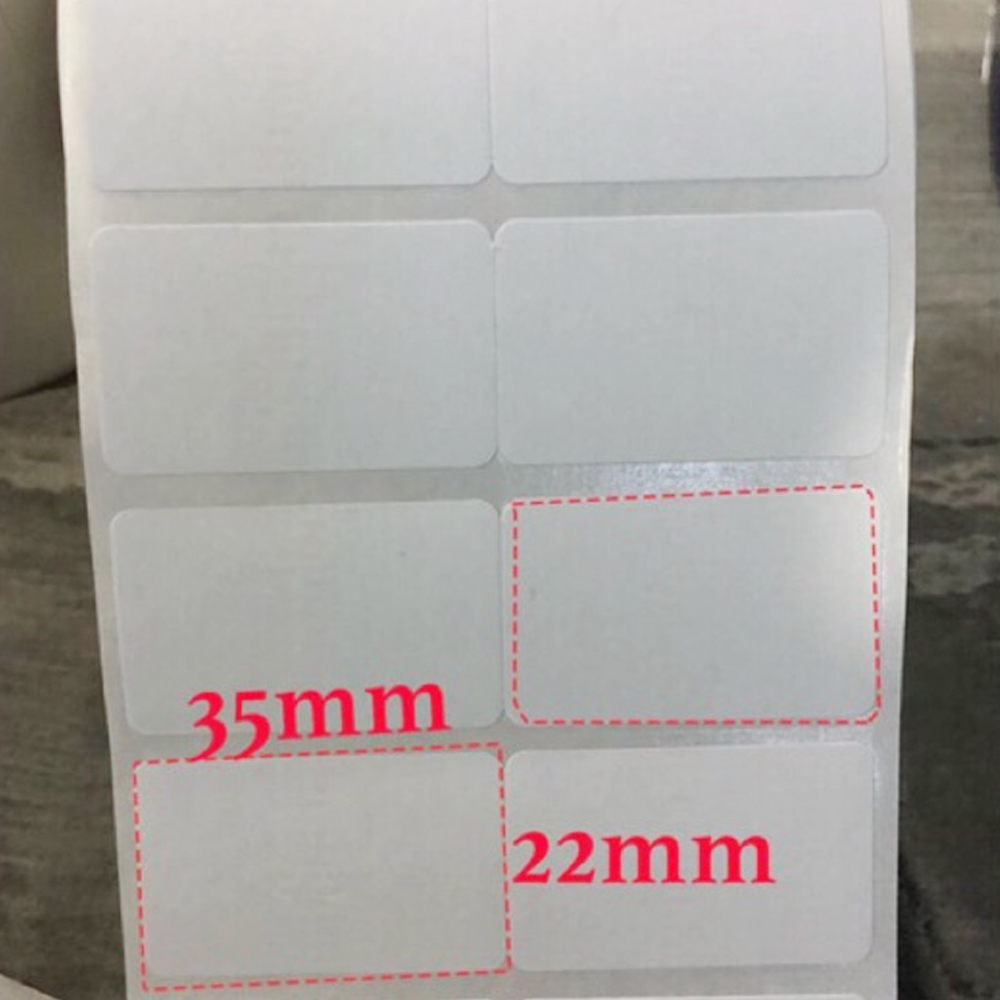 Giấy in tem mã vạch 2 tem 35x22mm (70x22mm) cuộn 2.000 tem