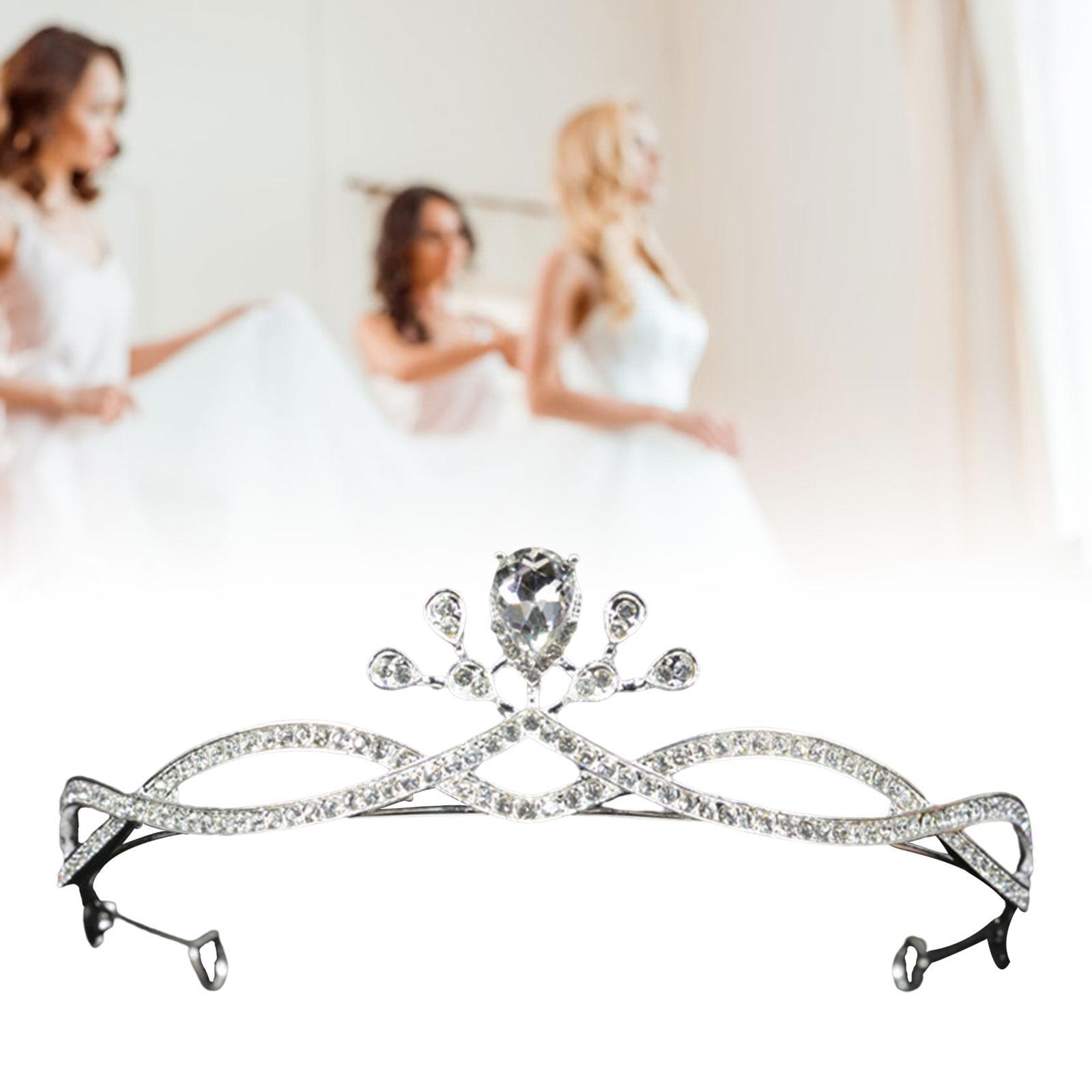 Crystal Rhinestone Queen Bride Tiara Crown for Women Girls Headdress Vintage Bridal Birthday Prom Wedding Tiaras and Crowns Hair Jewelry Accessories