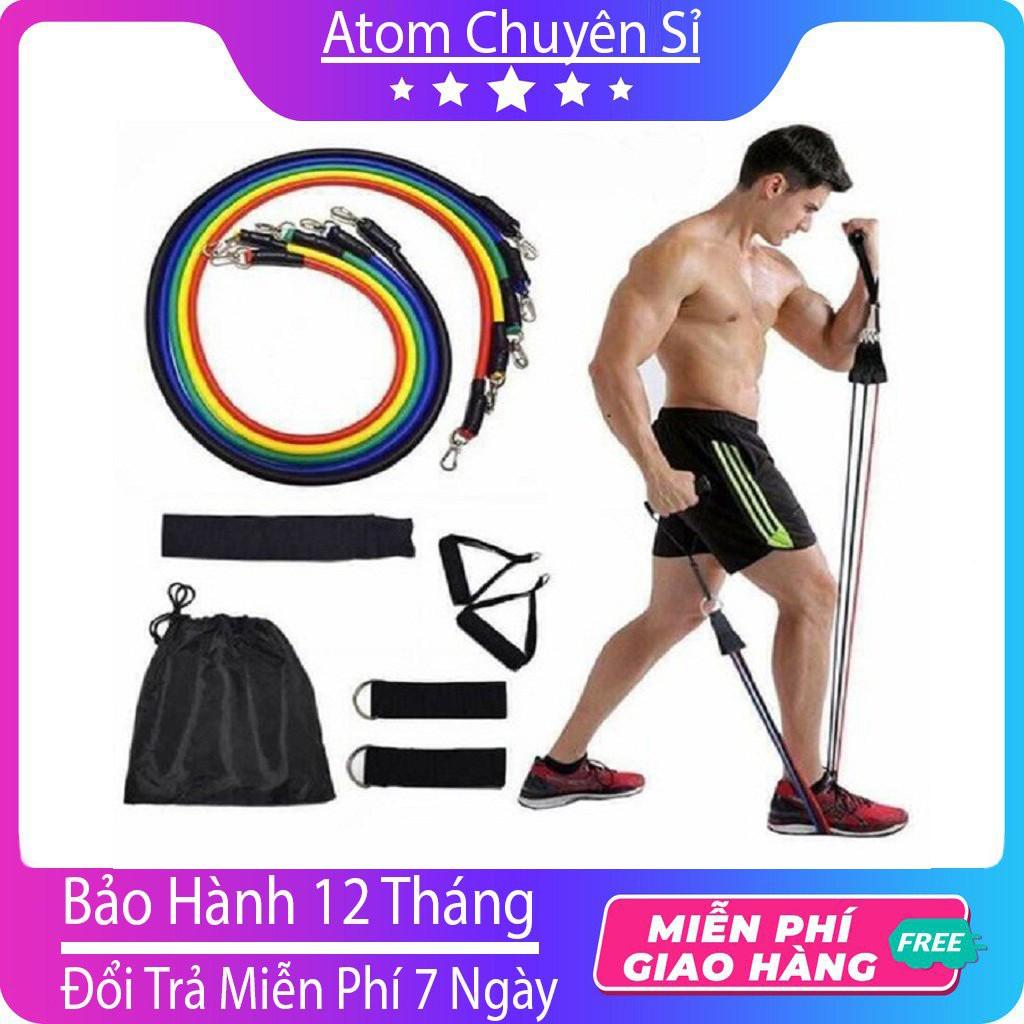 Dây Ngũ Sắc Tập Gym Đa Năng Full Body - Dây Kháng Lực Tập Gym, Dụng Cụ Tập Gym Tại Nhà-Atom chuyên sỉ