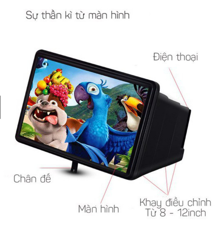 Kính phóng to màn hình 3D dành cho điện thoại, Kính phóng đại smartphone siêu nét chống chói mỏi mắt