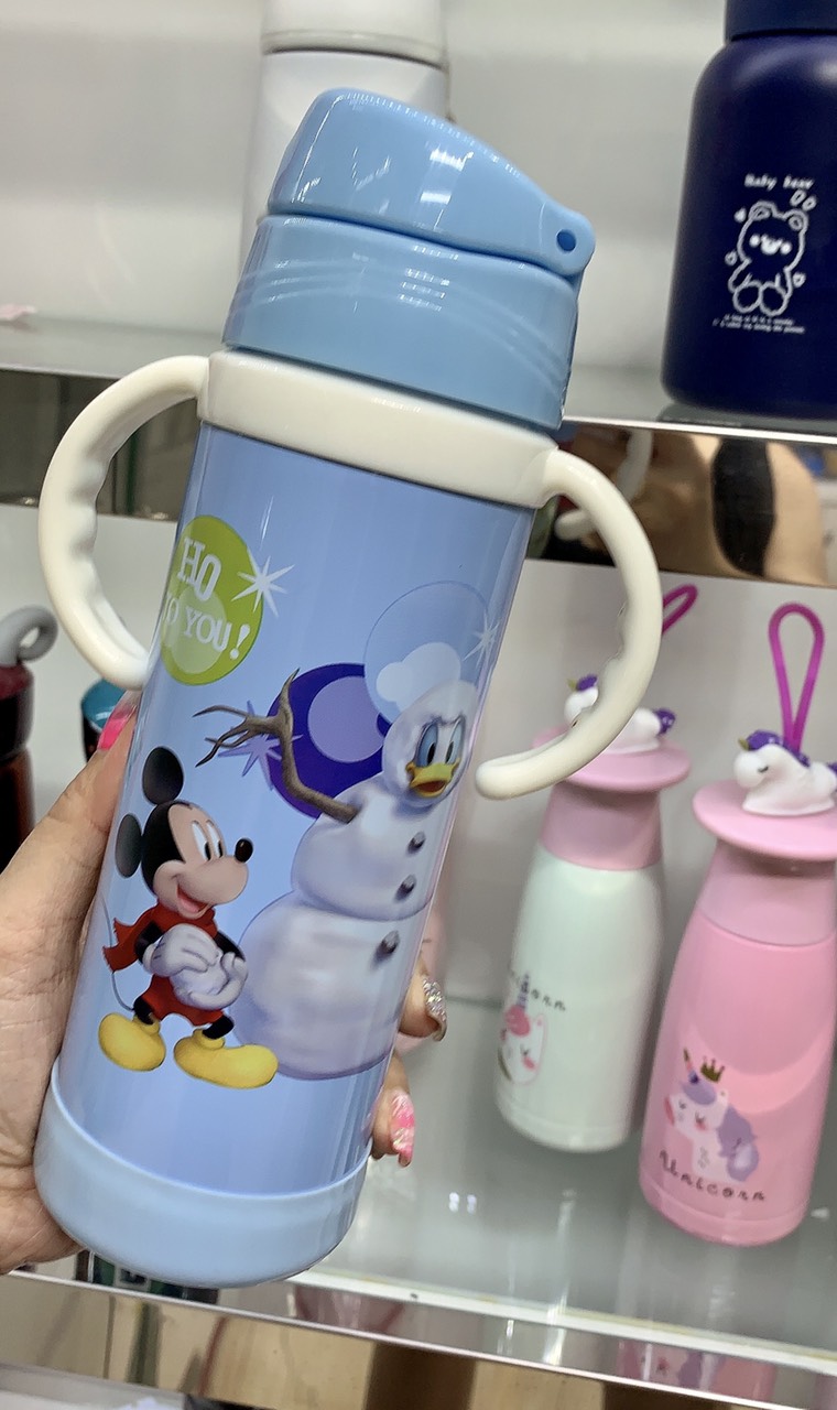 Bình giữ nhiệt 2 quai , có ống hút 500 ml sale lớn
