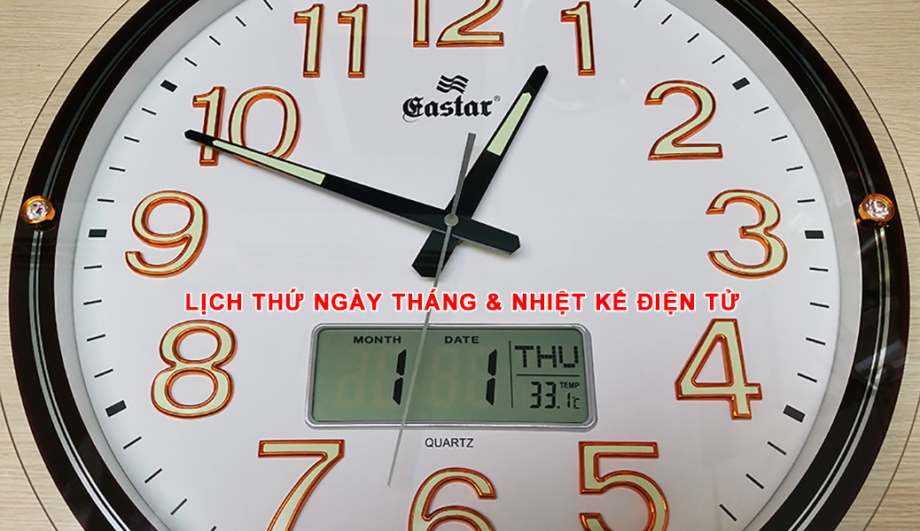 Đồng hồ Eastar Kính nổi 3D có Dạ quang, Màn hình Lịch và Nhiệt kế Điện tử