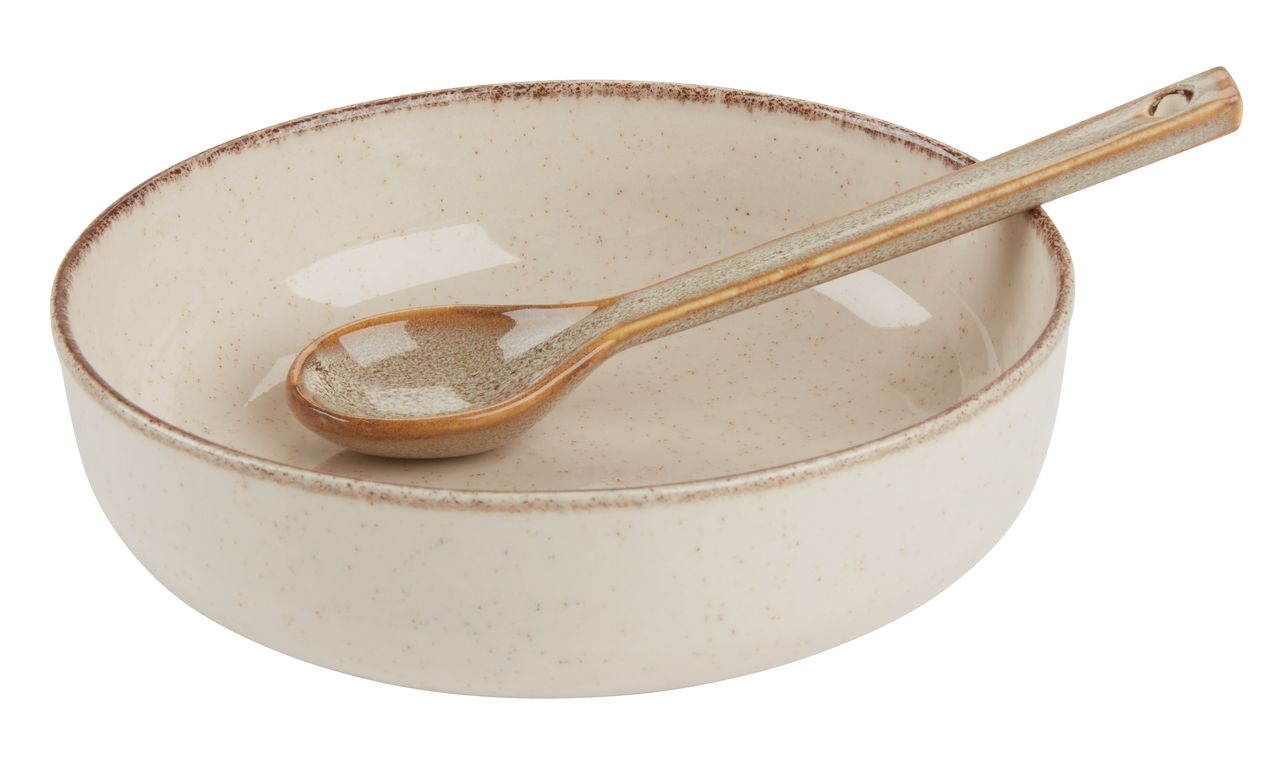 Thìa | JYSK Glen | gốm | nâu | bộ 2 chiếc | C15cm