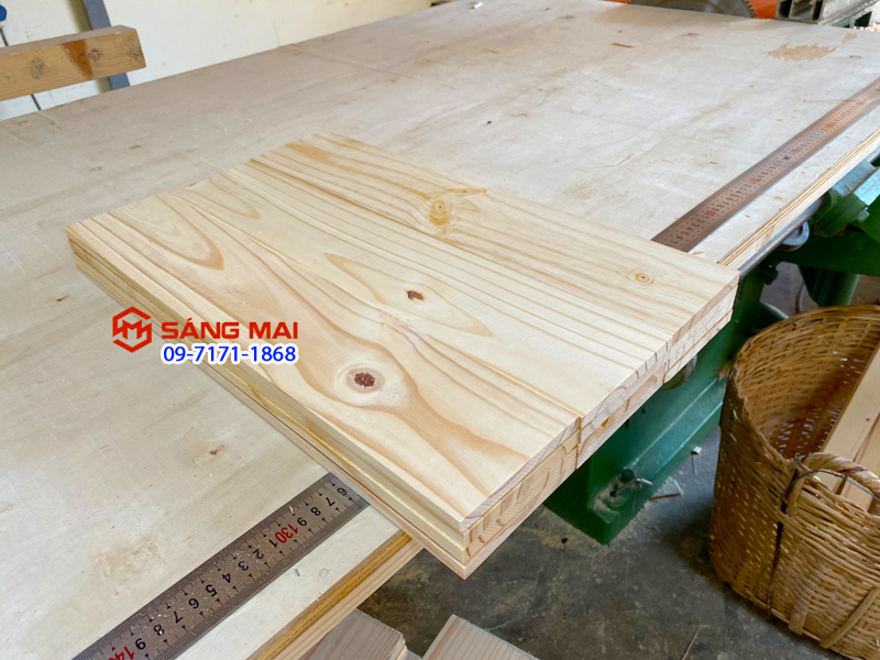 [MS100] Tấm gỗ thông dày 1cm x mặt rộng 10cm x dài 50cm + láng mịn 4 mặt