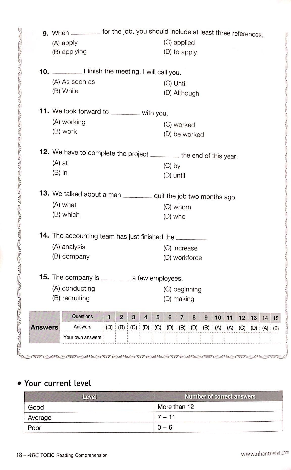 ABC TOEIC RC - Reading Comprehension (Không CD)