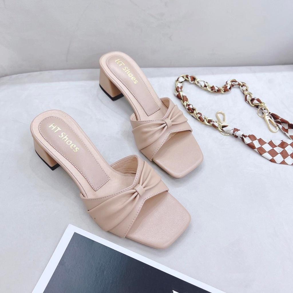 Min's Shoes - Giày guốc da mềm thiết kế nơ xinh xắn S352