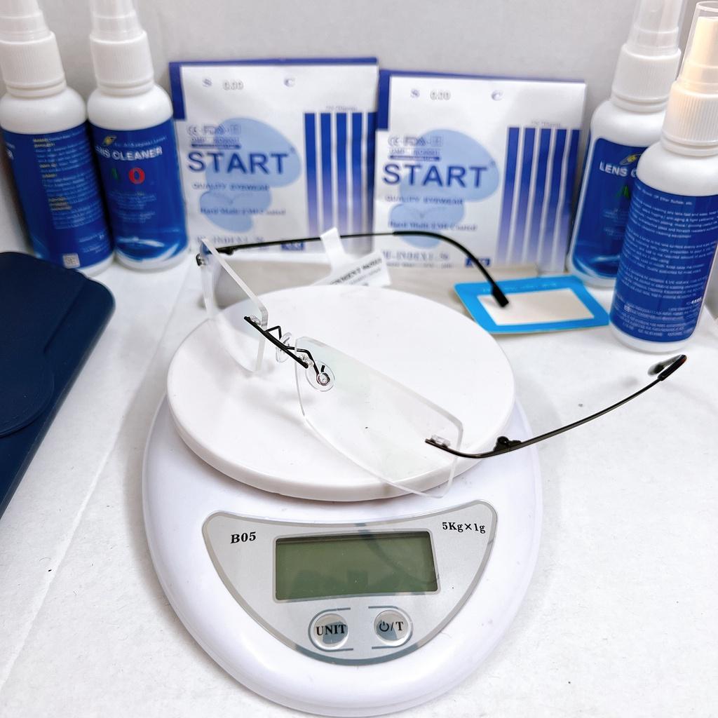 Gọng kính TITANIUM Siêu mảnh siêu nhẹ KT50UNIQUI Màu Đen  cực êm khi đeo