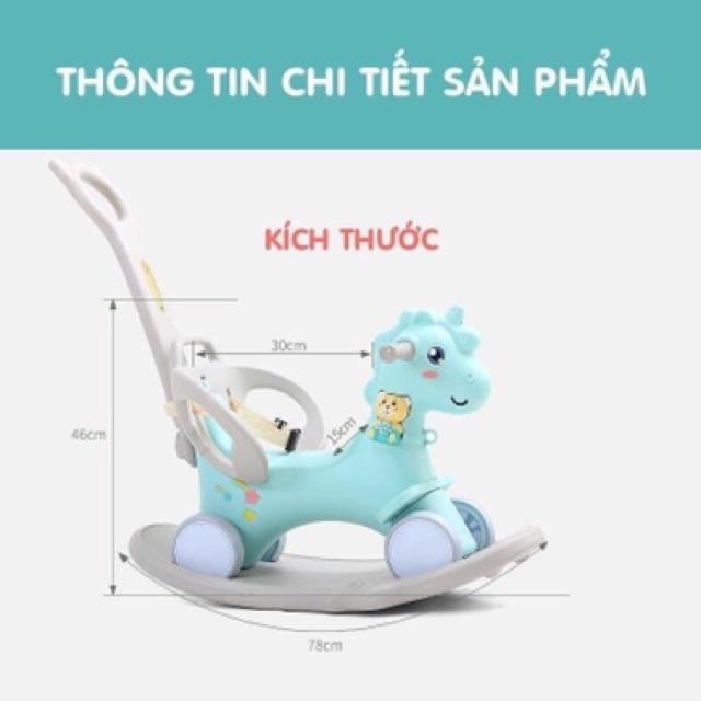 Ngựa 2 trong 1 bập bênh + xe chòi chân phiên bản cao cấp 2020