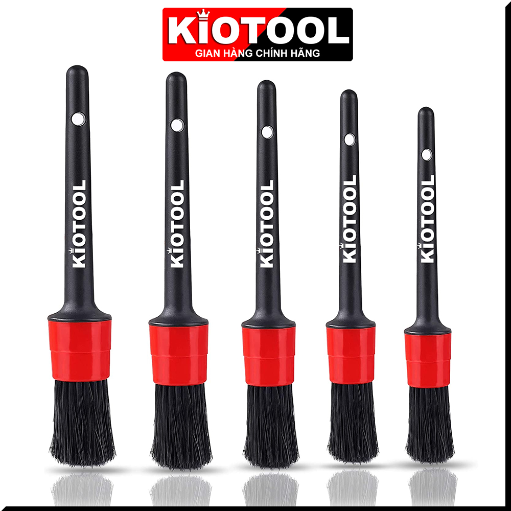 Bộ 5 chổi cọ vệ sinh ô tô xe máy đa năng Kiotool cọ rửa khoang máy nội thất mâm nốp