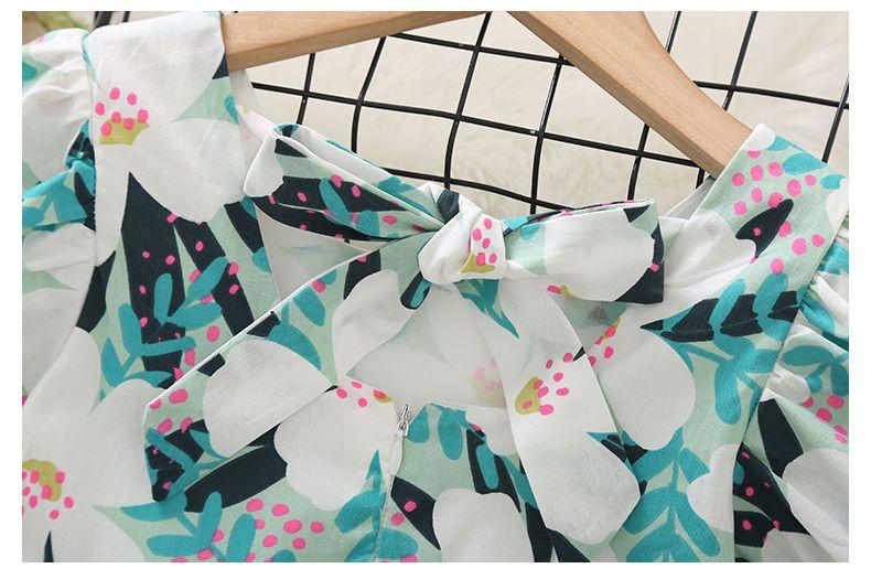 DONGSHOP HOT Cô gái hoa đầm mùa hè trẻ em nhất lưới màu hồng váy cô gái nhỏ công chúa váy túi