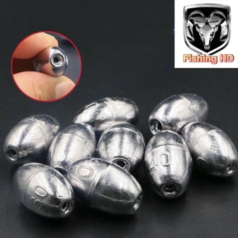 Chì Câu Cá Chì Tròn Xuyên Tâm 120g Đủ Size PK7 đồ câu FISHING_HD