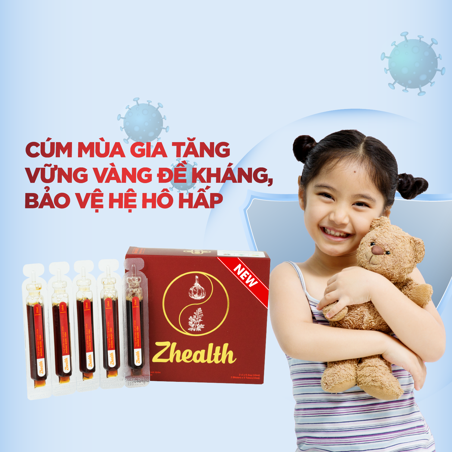 Siro Zhealth - Hỗ trợ tăng cường sức đề kháng, Hệ miễn dịch, Bổ phế, Giảm ho tức thì, Cải thiện sức khỏe đường hô hấp cho trẻ nhỏ, người già
