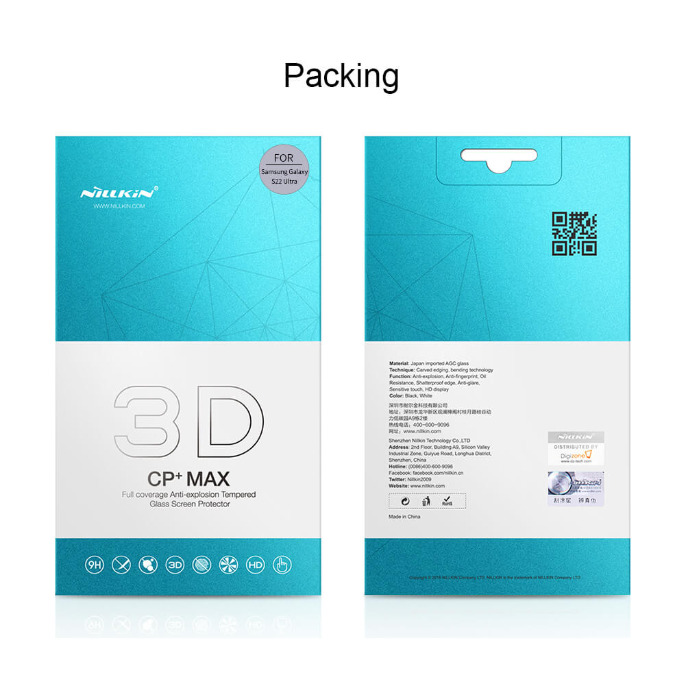 Miếng dán kính cường lực full 3D cho Samsung Galaxy S22 Ultra hiệu Nillkin CP+ Max - Hàng nhập khẩu