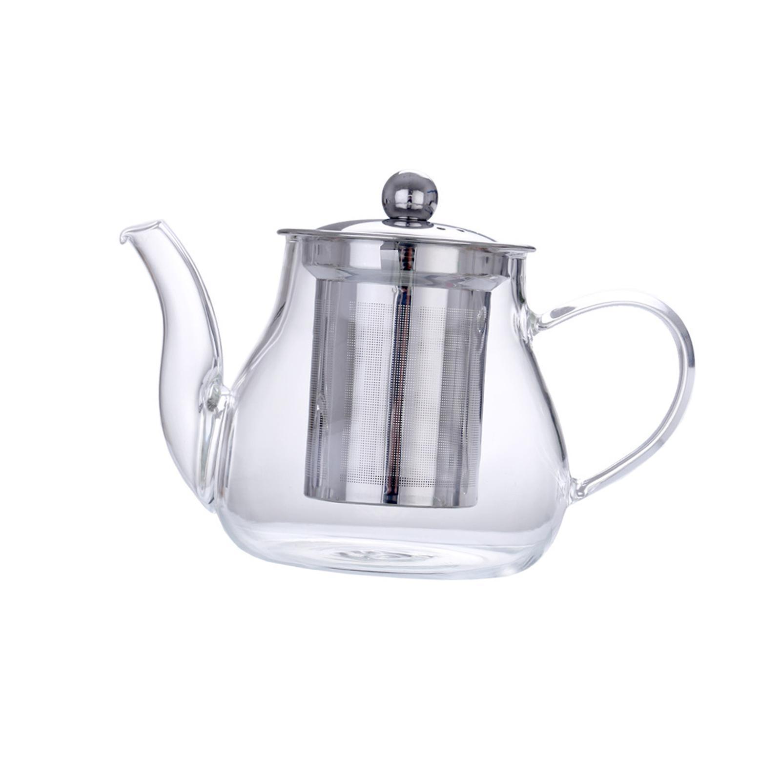 Glass Teapot Blooming Loose Leaf Heatproof with Tea Strainer Tea Pot