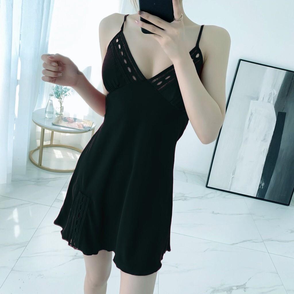 Đầm ngủ lụa chất liệu cao cấp Sherry Store S090/ Không mút