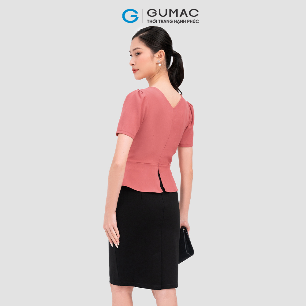 Áo peplum GUMAC AC11085 phối phụ kiện thanh lịch