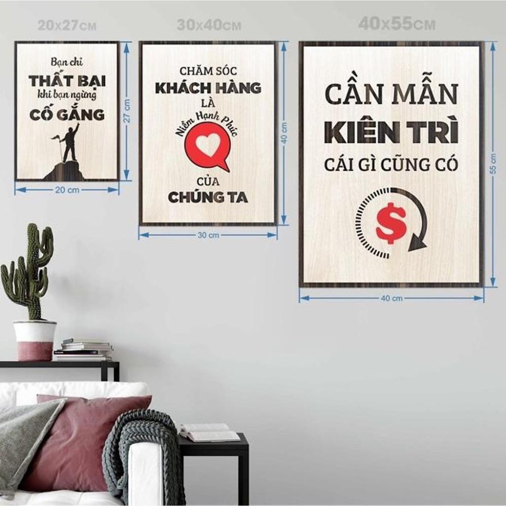 Tranh Văn Phòng Gỗ cao cấp TBIG063 slogan truyền cảm hứng làm việc