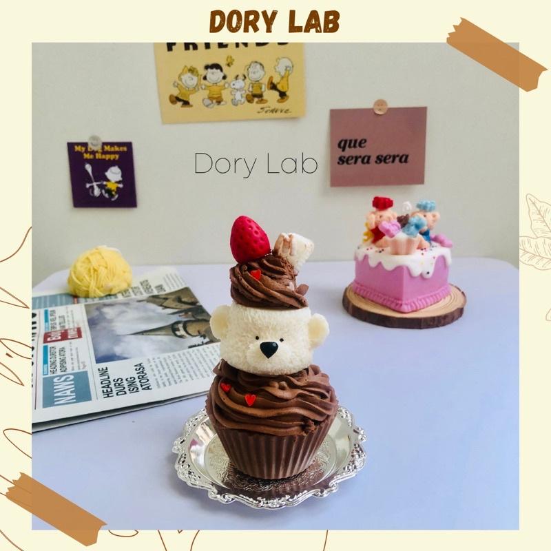 Nến Thơm Cupcake Gấu Con Cute Handmade Không Khói, Quà Tặng, Phụ Kiện Decor - Dory Lab