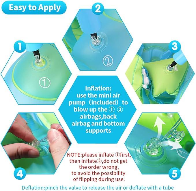 Phao bơi cho bé 3 tháng đến 4 tuổi có tấm che nắng xanh dương size L