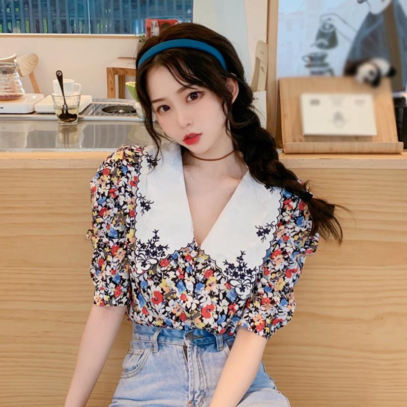 Áo Sơ Mi Nữ Tay Phồng Thêu Hoa Thời Trang