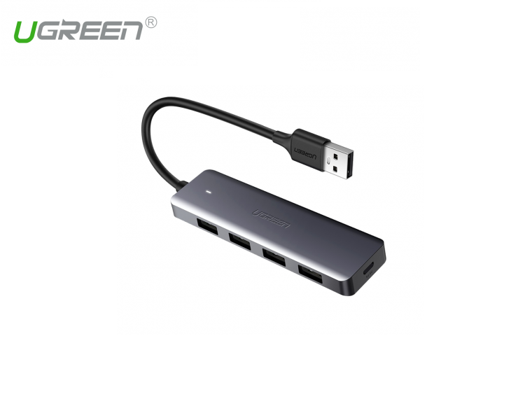 Hub chia 4 cổng USB 3.0 hỗ trợ cấp nguồn Micro USB chính hãng Ugreen 50985 hàng chính hãng