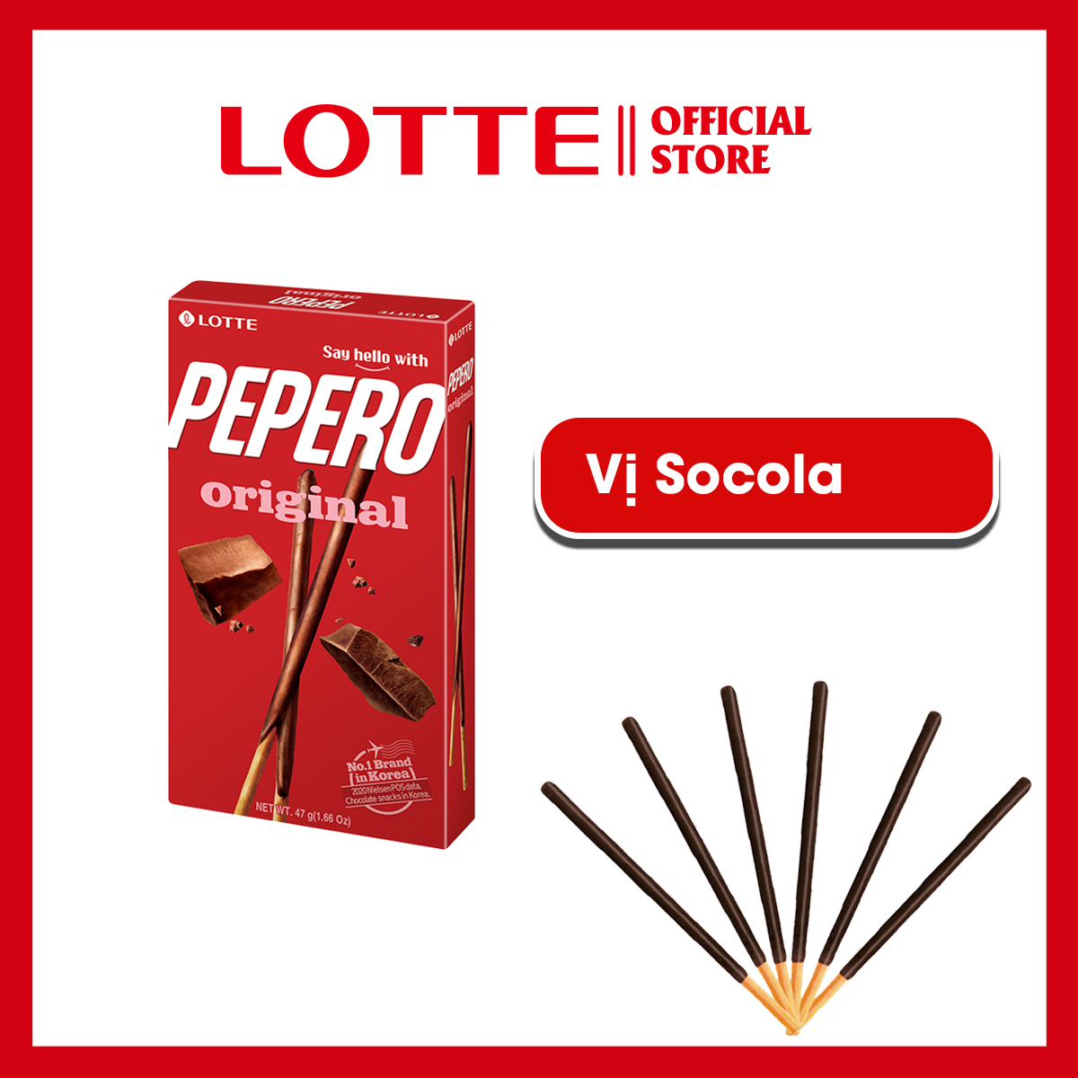 [SỈ/LẺ] Bánh que Lotte Pepero vị Sô cô la  Original