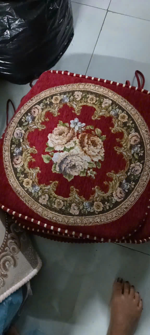 Đệm Lót Ghế Hoa Văn Cổ Điển Có Dây Buộc – Nệm Ngồi Dày Dặn Chống Trượt, Trang Trí Ghế Gỗ, Ghế Ăn, Ghế Sofa - HÀNG CHÍNH HÃNG MINIIN