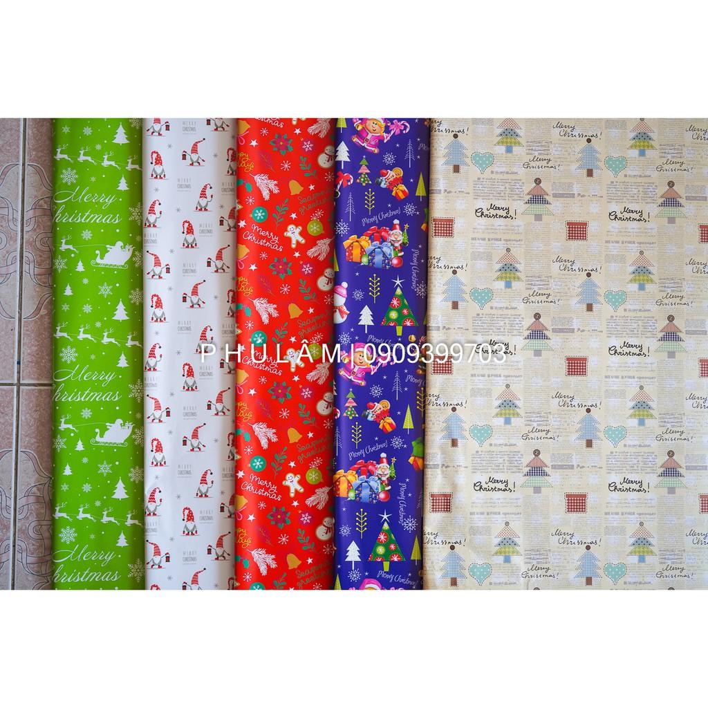 SET 5 TỜ GIẤY GÓI QUÀ mẫu Giáng Sinh 53cmx78cm GIẤY BÓNG | Set 5 Giấy gói quà kraft 50X70CM phong cách Châu Âu