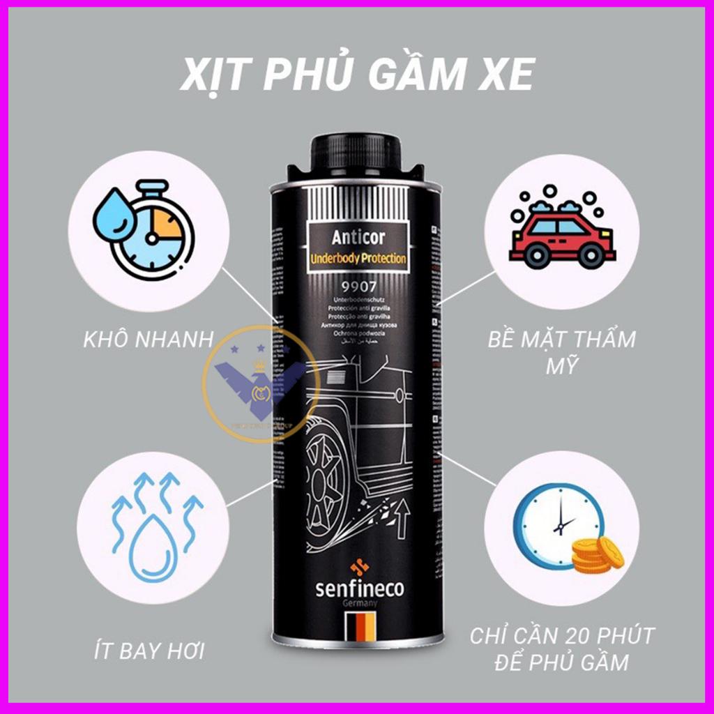 Xịt phủ gầm gốc nhựa cao su Senfineco 9907 Anticor Underbody Protection -1 Lít