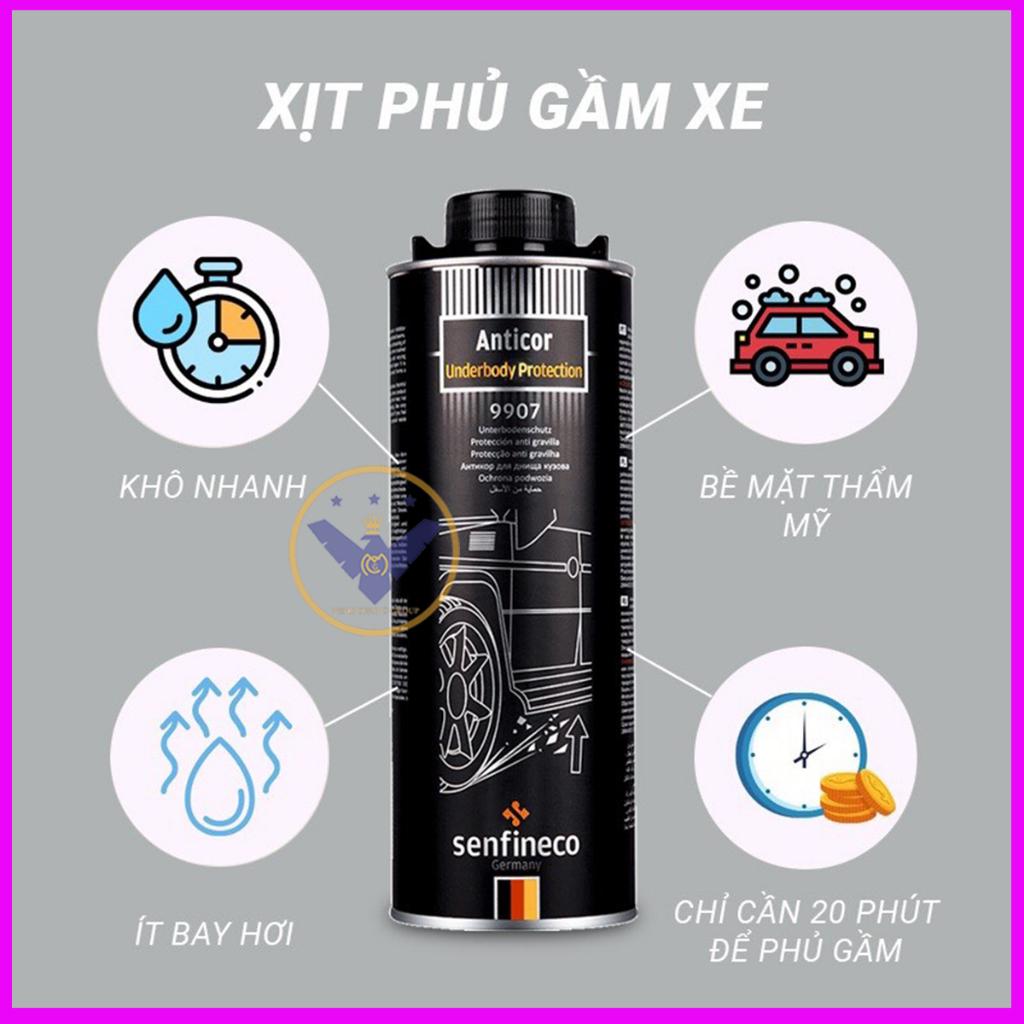 Xịt phủ gầm gốc nhựa cao su Senfineco 9907 Anticor Underbody Protection -1 Lít