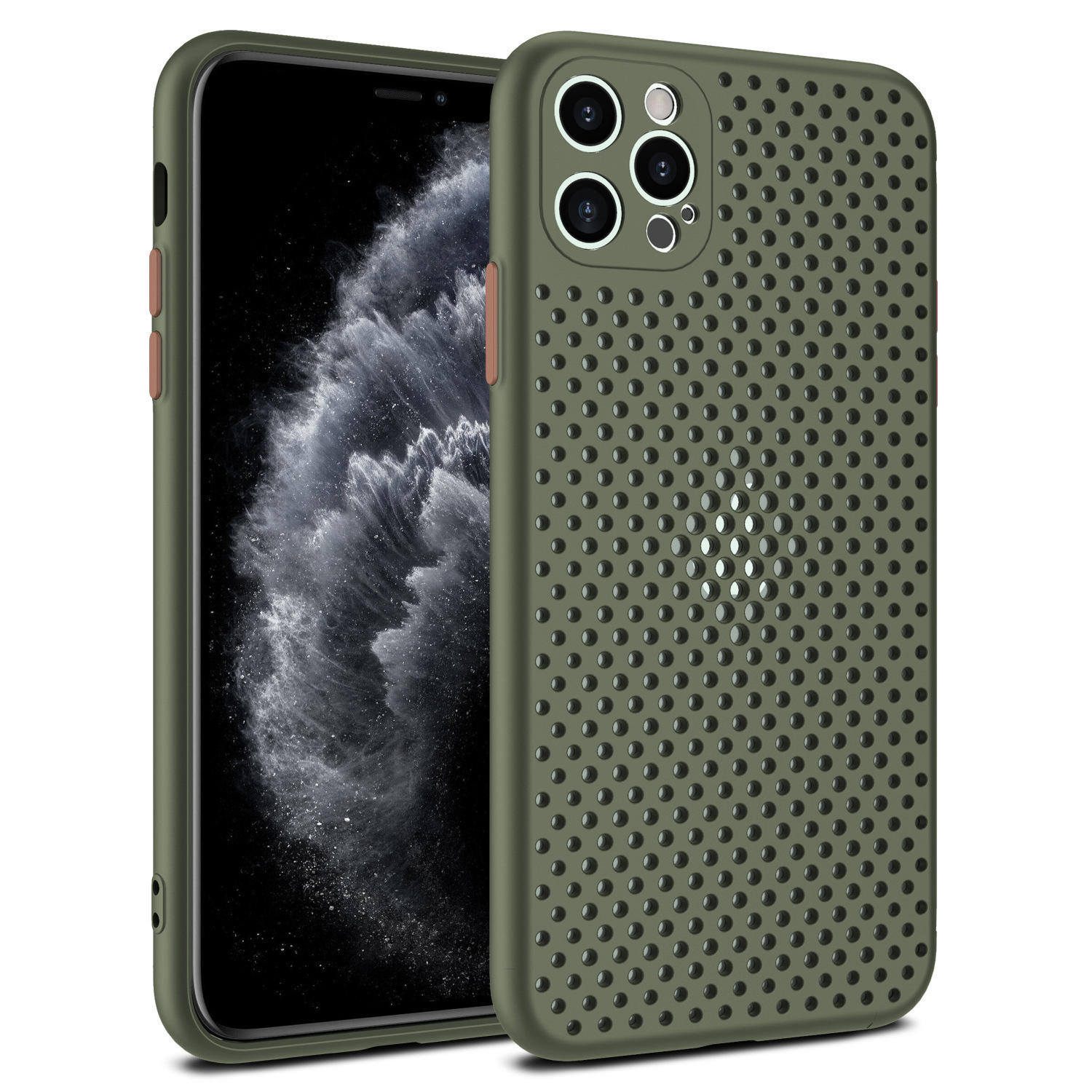 Ốp Lưng Thoát Nhiệt Dành Cho Iphone 11 12 13 11 Pro 12 Pro 13 Pro 11 Pro Max 12 Pro Max 13 Pro Max 12 Mini 13 Mini - Hàng Chính Hãng - Xanh Lá Mạ - Iphone 12 Pro