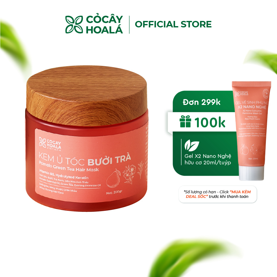 Kem Ủ Tóc Bưởi Trà Cỏ Cây Hoa Lá - Bổ Sung Keratin Thủy Phân Siêu Dưỡng Phục Hồi Tóc Hư Tổn 200g