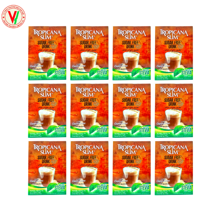 Combo 12 Hộp Cà Phê Ăn Kiêng Tropicana Slim Sugar Free Vanilla Cappucino