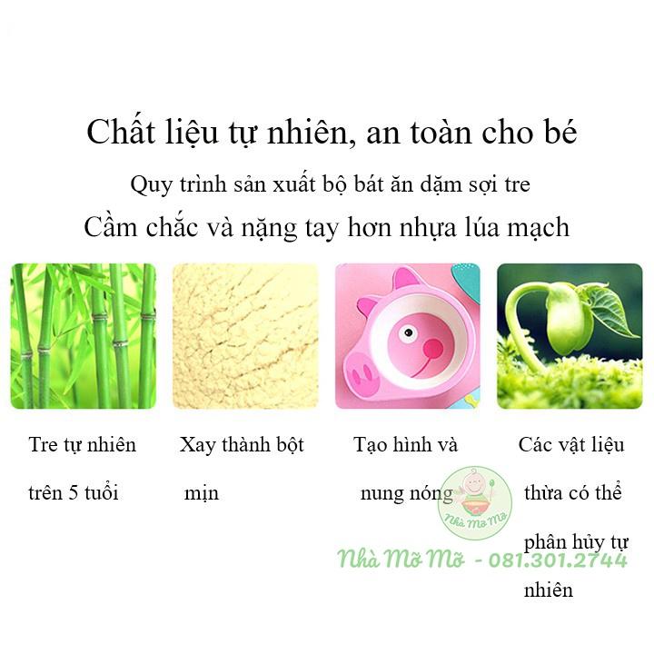 Chén Bát Ăn Dặm Sợi Tre Cho Bé Hình Con Vật Đáng Yêu