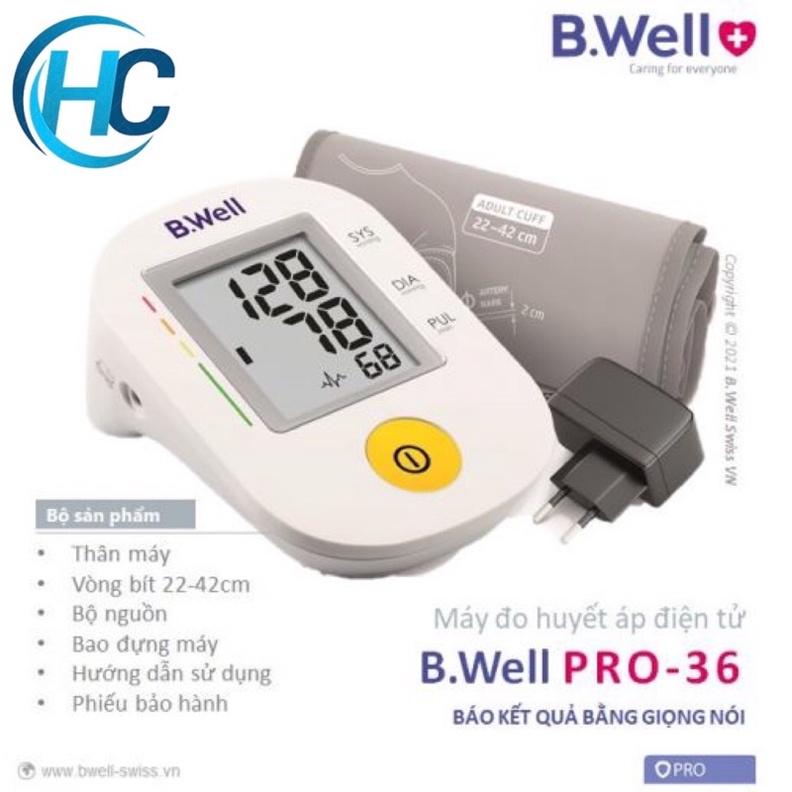 Máy đo huyết áp có giọng nói B.Well PRO-36(BWELL PRO36)(100% Nhập Khẩu Thuỵ Sĩ)