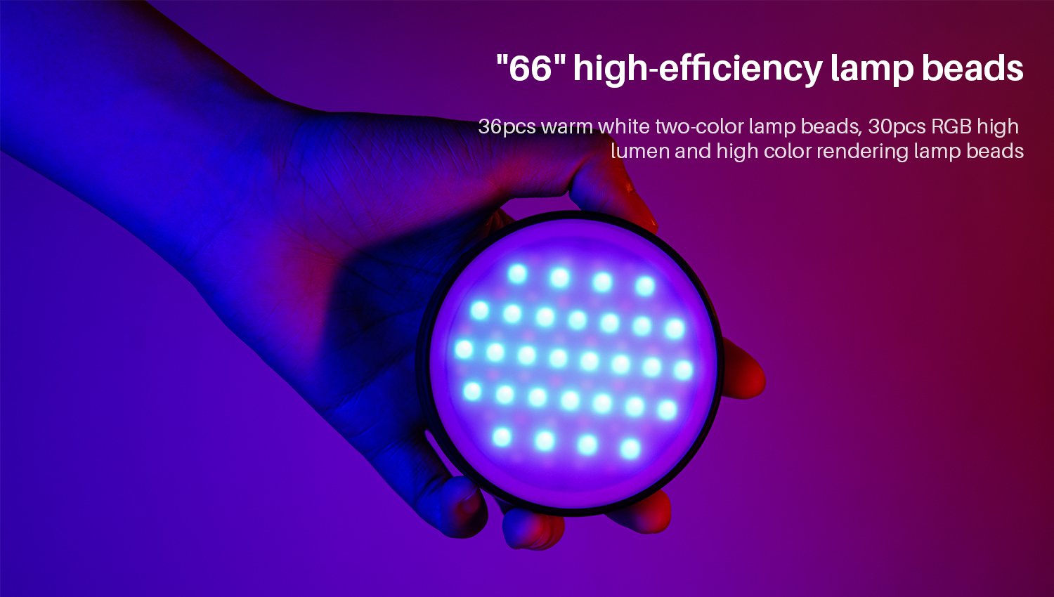 ULANZI R66 RGB (2500-9000K) - HÀNG CHÍNH HÃNG - Đèn LED đổi màu RGB | 20 hiệu ứng đặc biệt | Pin 2000mAh