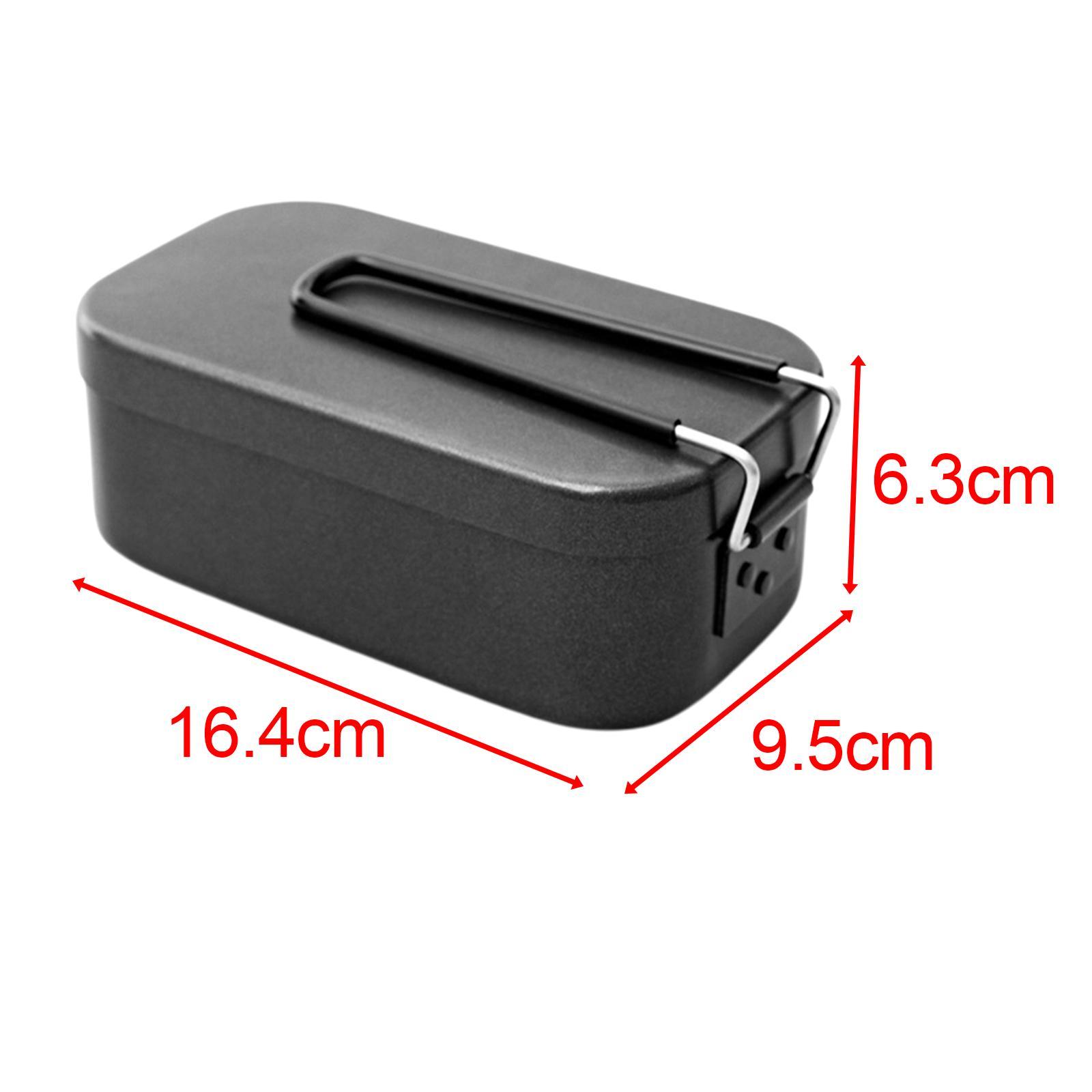 Bento Container Rectangle Leakproof Foldable Handle for Camping Children