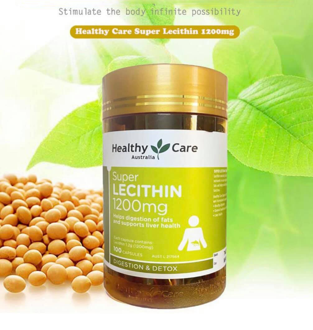 Viên uống tinh chất mầm đậu nành Healthy Care Super Lecithin mẫu mới Úc giúp giảm nám, tàn nhang, giúp da căng mọng, giảm khô hạn ở phụ nữ