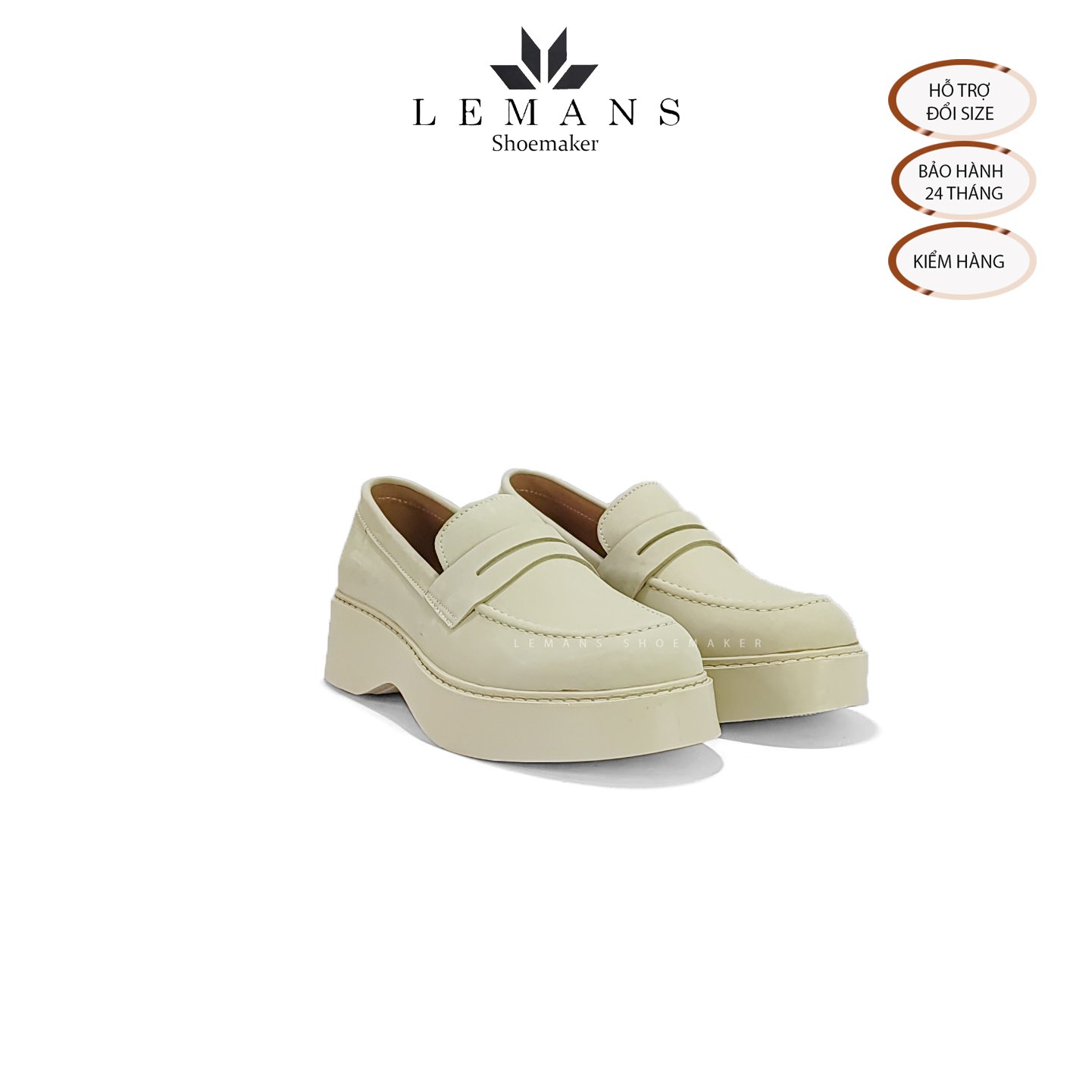 The Breakthrough Chunky LOAFER TAN NUBUCK Lemans - Da Nubuck. BST độc quyền, đế cao 6cm Full cao su nguyên khối BH 24 tháng