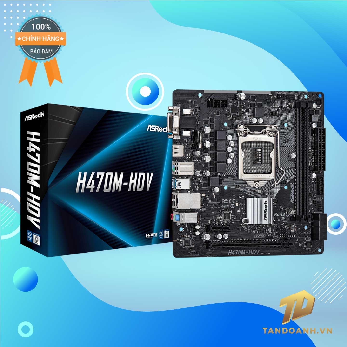 MAIN Asrock H470M – HDV – Socket 1200_ HÀNG CHÍNH HÃNG